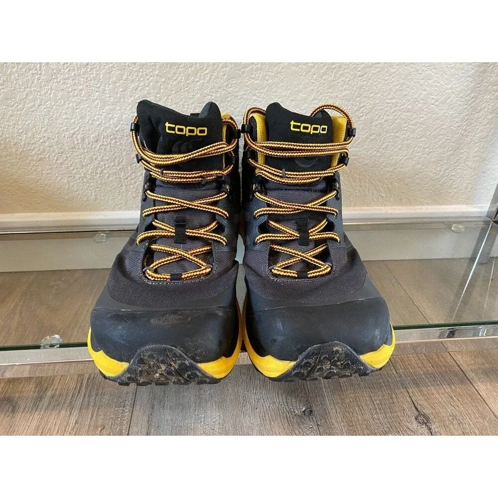 Topo Athletics Trailventure 2 Mens 10.5 Hiking Boot Charcoal/Mustard VIBRAM